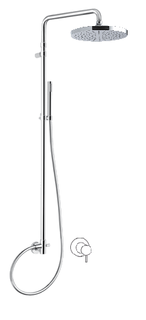 31696/ID-CR CARIMALI Мостовая поворотная душевая стойка, Душевая лейка Stick 