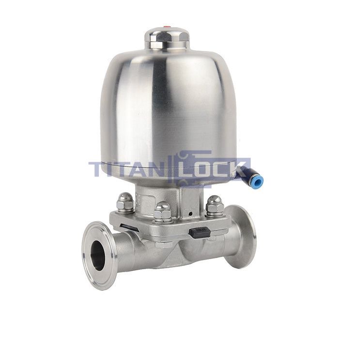 Мембранный клапан нерж.316 типа clamp, с пневмоприводом (нерж.), DN40 DIN TL40DVCL-PS TITAN LOCK 