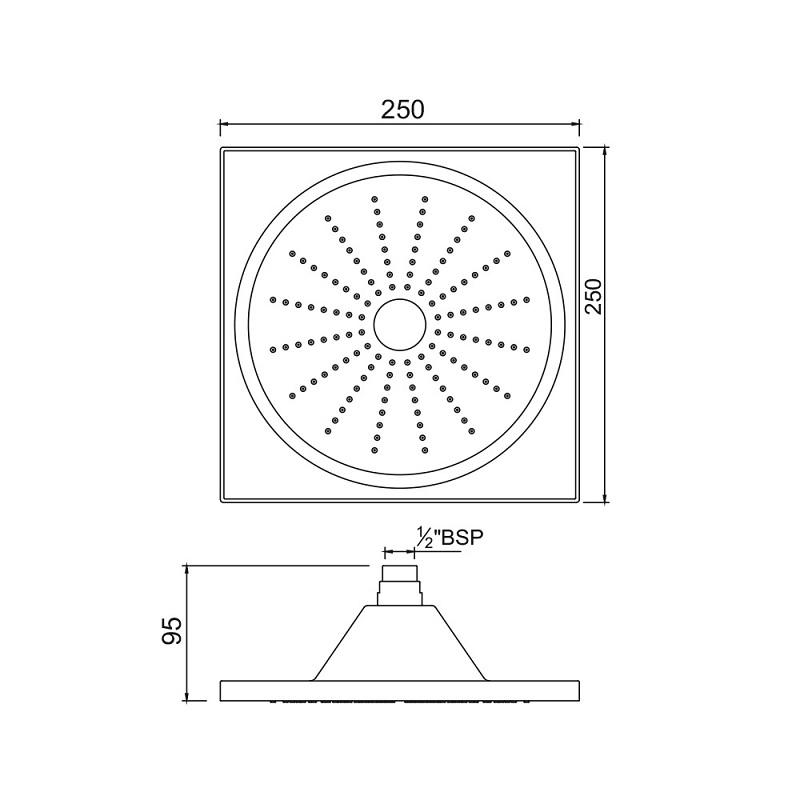 OHS-CHR-1743 Верхний душ Jaquar Hydrolite Santreyd  - Вид №1