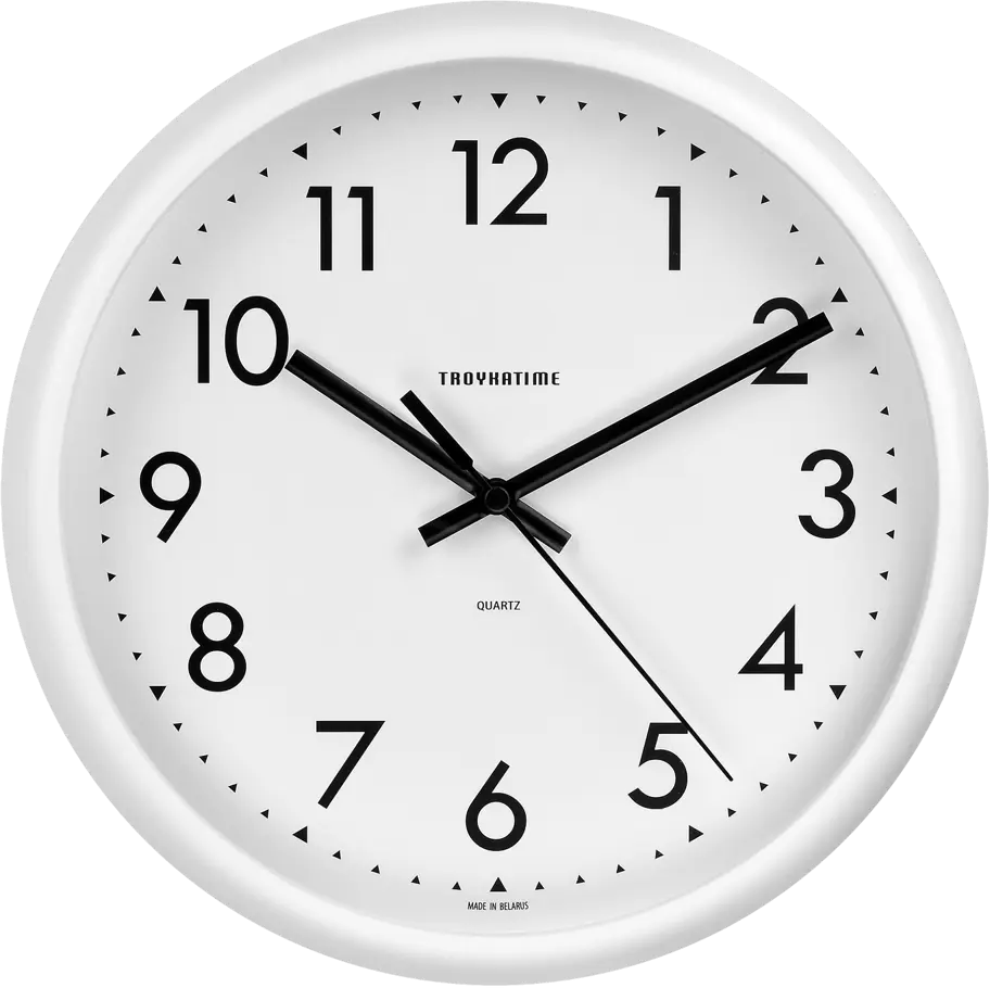 TROYKATIME Настенные часы круглые белые с бесшумным ходом 83872064