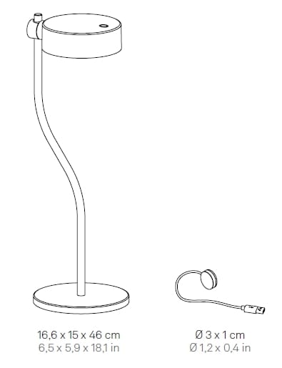 Алюминиевая светодиодная настольная лампа с диммером Zafferano Super O ARCH-00031810 - Вид №9