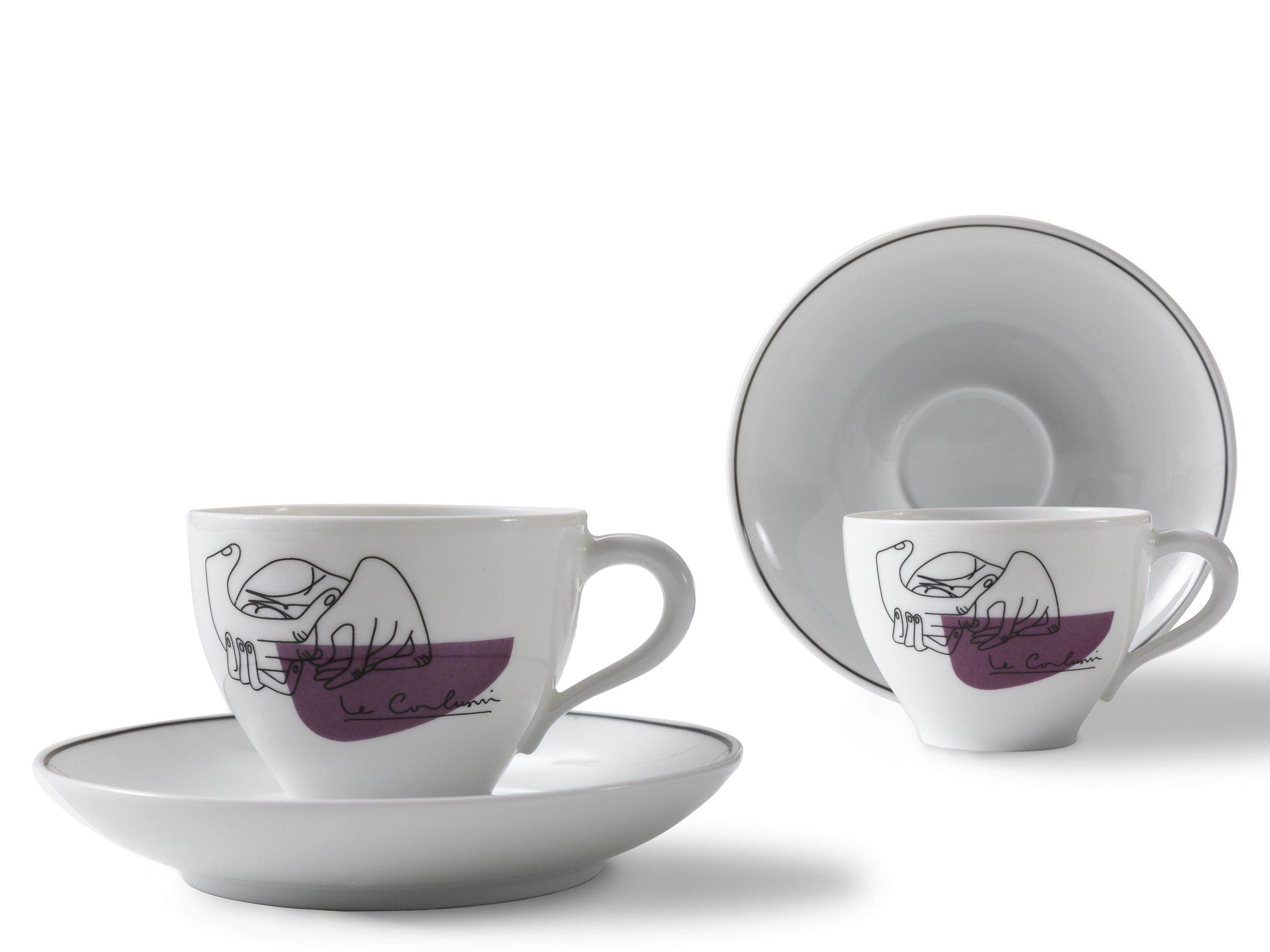 Набор фарфоровых кофейных чашек с блюдцем CASSINA Gnr Service Prunier ARCH-00009042 - Вид №1