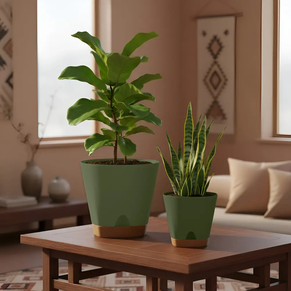 Горшок для цветов Ingreen Wood Ø14 h13 см v1.35 л пластик тайга STLM-2039423 - Вид №3