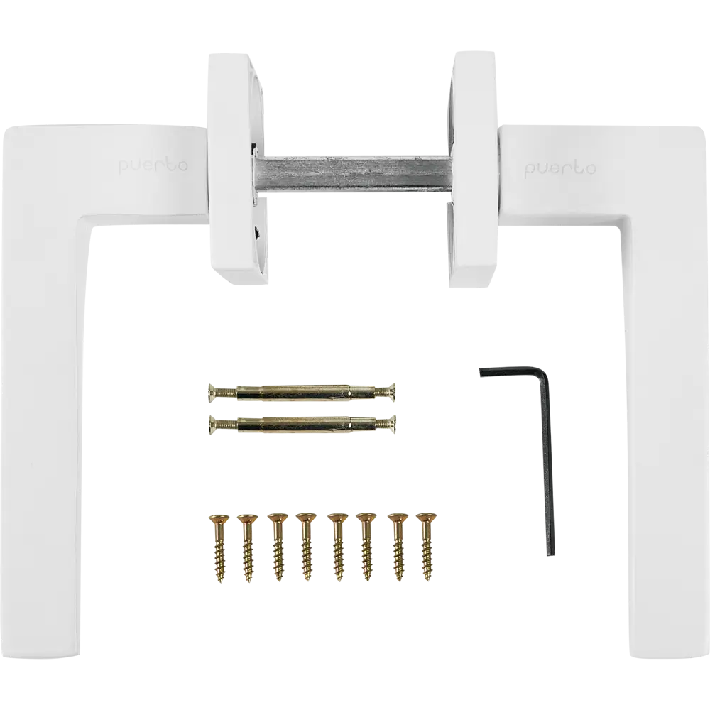 Ручки на розетке алюминий Канноли 128 мм цвет матовый белый PUERTO STLM-2180759 - Вид №1