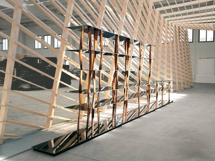 Casamania & Horm Открытый двусторонний книжный шкаф из алюминия и дерева Sendai sun-id-1438272 - Вид №5