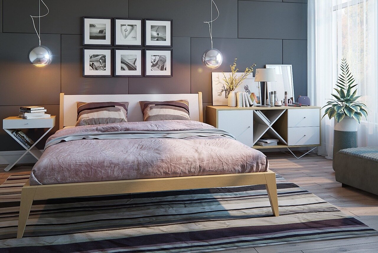 Кровать полутораспальная 140x200 белая Fly BRAGIN DESIGN ДИЗАЙНЕРСКИЕ 256389 Бежевый  - Вид №1