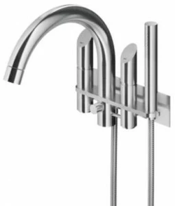 MGS Настенный комплект для ванны из нержавеющей стали с ручным душем Contemporary