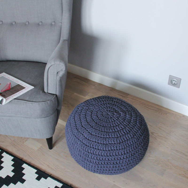 Вязаный пуф Графит VAMVIGVAM  281930 Черный Santreyd  - Вид №1