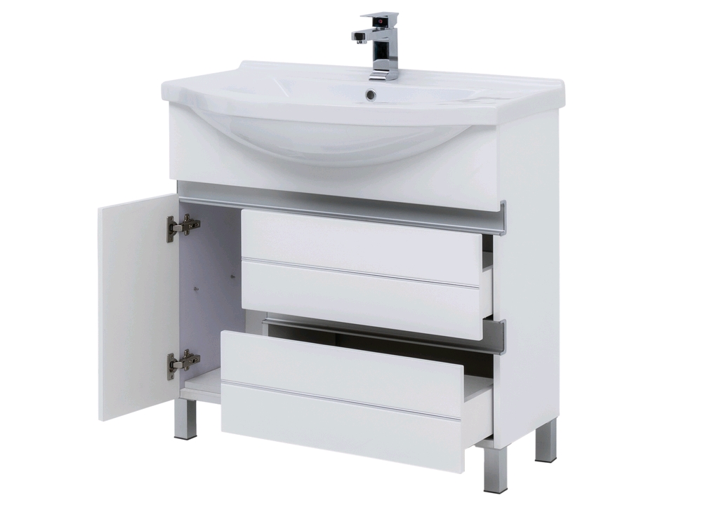 Тумба с раковиной Aquanet Доминика 90 R белый (раковина Эльбрус) 0023840600168865 - Вид №3