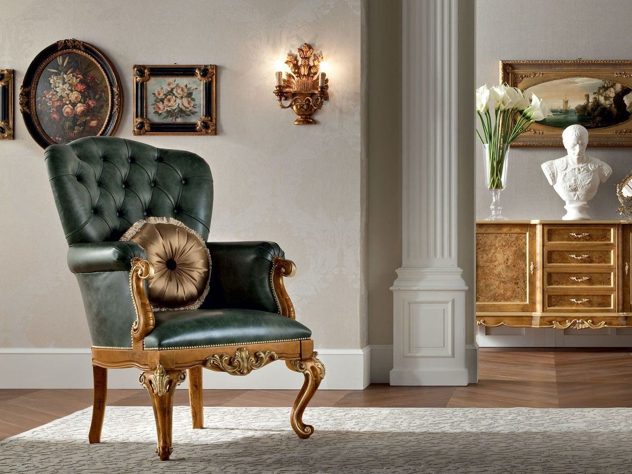 Кожаное кресло с подлокотниками Modenese Luxury Interiors Casanova ARCH-00093523 - Вид №2