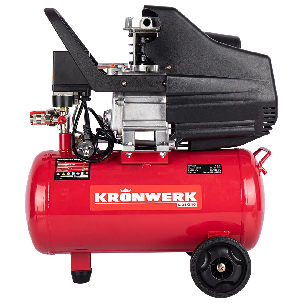 Поршневой компрессор Kronwerk 24 л с прямой передачей 89391549 STLM-1400210 - Вид №1