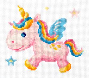 010-35 Радужный единорожек Набор для вышивания Чудесная Игла 15 х 14 см Чудесная игла