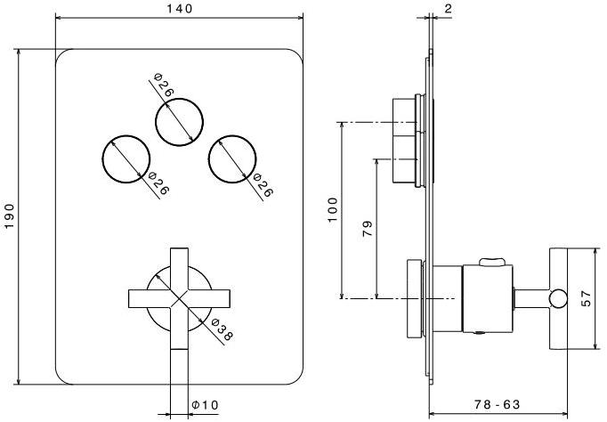 newform Термостатический смеситель для душа Blink 70412e - Вид №1