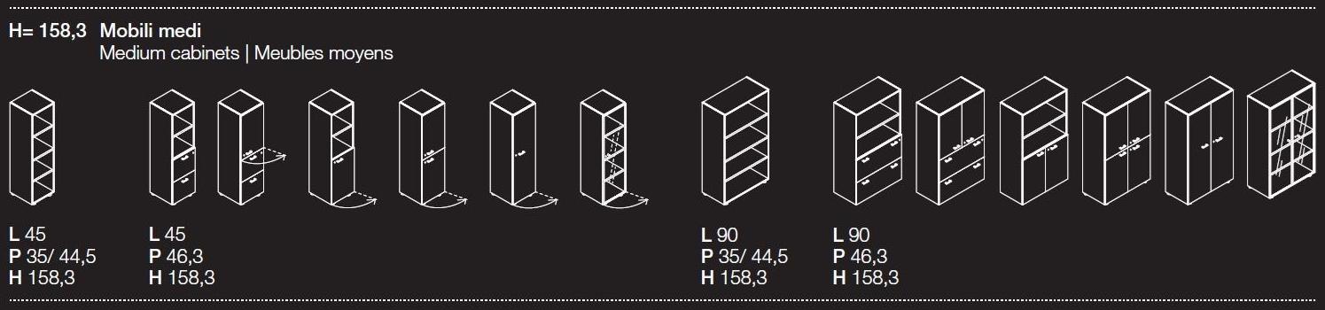 Las Mobili Модульный офисный книжный шкаф Contenitori universali evo sun-id-1510677 - Вид №9