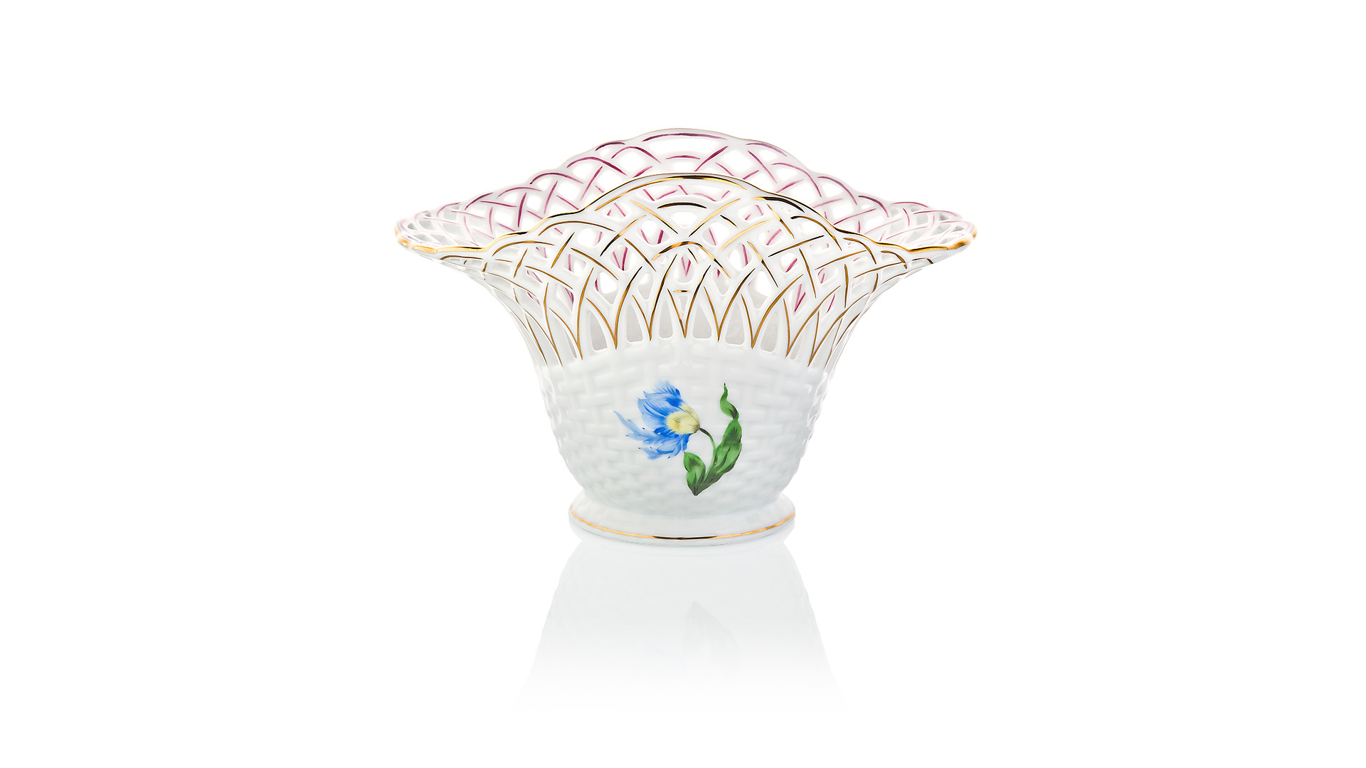 68983 Herend Корзинка ажурная 19см "Китти" Фарфор  - Вид №1