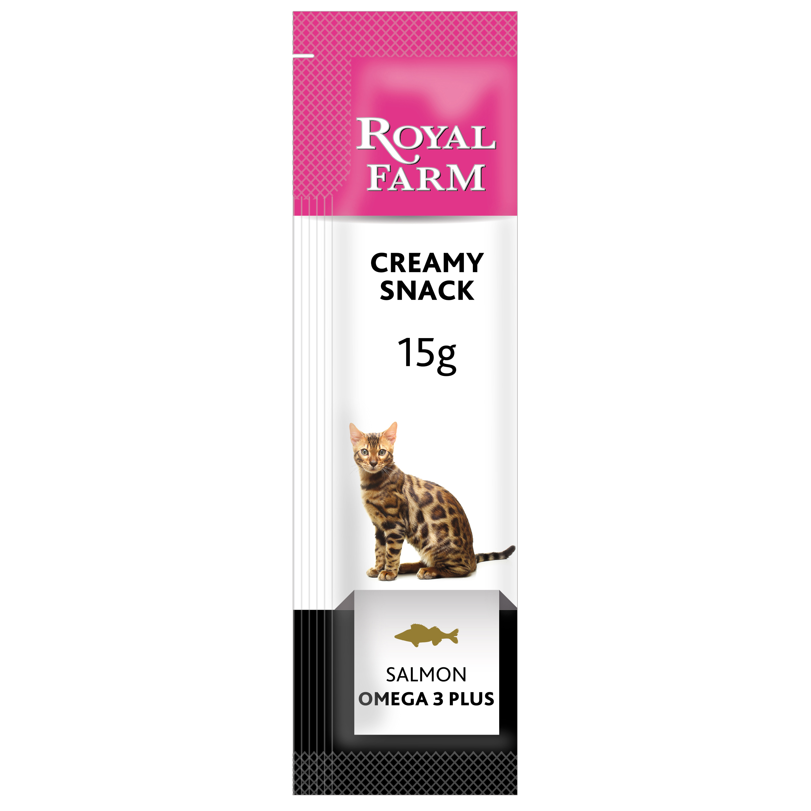 ПР0045326 Лакомство для кошек Creamy Snack с лососем стики 7х15г ROYAL FARM  - Вид №1