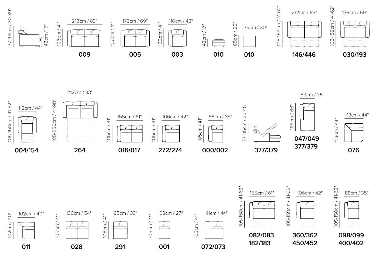 Ткань диван Natuzzi Italia Диез ARCH-00069419 - Вид №2