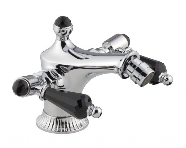 98004LCSWNEOR Смеситель The One для биде. Черные кристаллы Swarovski, цвет золото EMMEVI