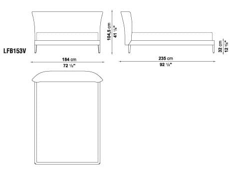 Двуспальная кровать с мягким изголовьем Maxalto ARCH-00021111 - Вид №2