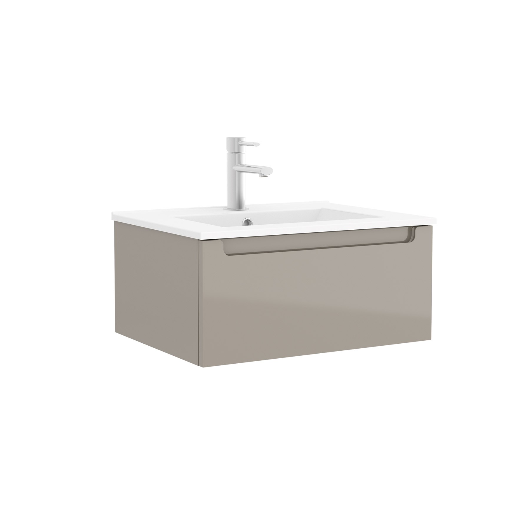 26653 SALGAR Мебель под умывальник MONTERREY 600 1 металлический ящик GLOSS TAUPE 598 x 270 x 450 мм Глянцево-серо-коричневый 