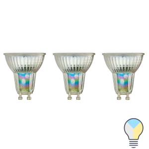 Набор умных ламп светодиодных Wi-Fi Osram Smart Plus GU10 220-240 В 5 Вт спот матовая 350 лм изменение оттенков белого 3 шт