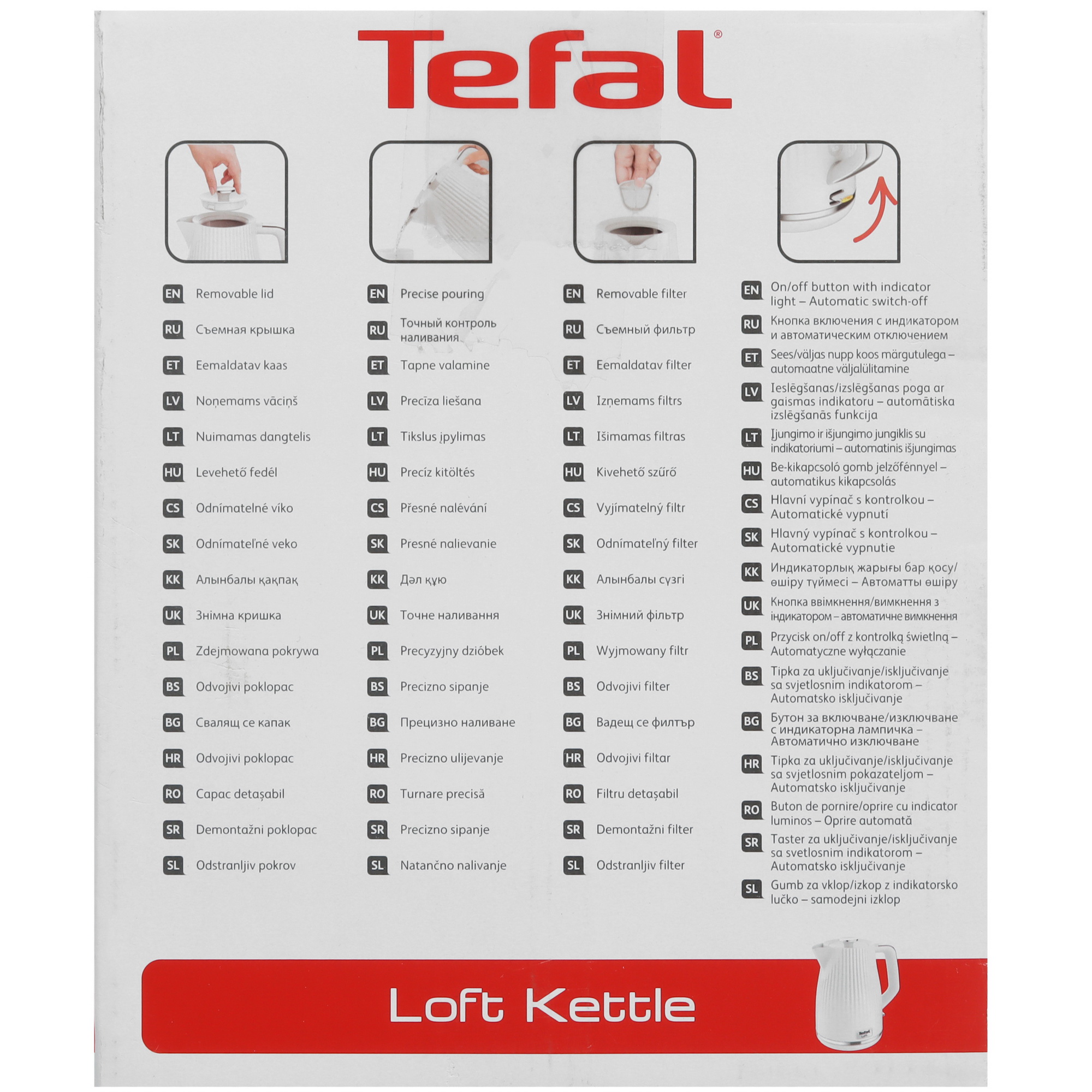 8199284 Электрочайник Tefal Loft KO250130 белый STDN-0149265 - Вид №6