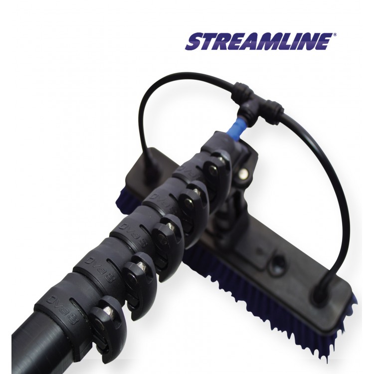 XR70-20-0816500-E STREAMLINE Карбоновая телескопическая штанга для высотной мойки фасадов и окон с внутренним шлангом с форсунками 16,5 м Модель XR70 - телескопическая штанга с 8 секциями из 70% углеродного волокна, длина 16,5 м. вес 3,7 кг (мойка фасада  - Вид №1