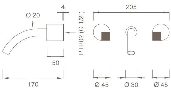 Ceadesign Группа из 2 смесителей открытого / закрытого типа Duet Det 25 - Вид №1