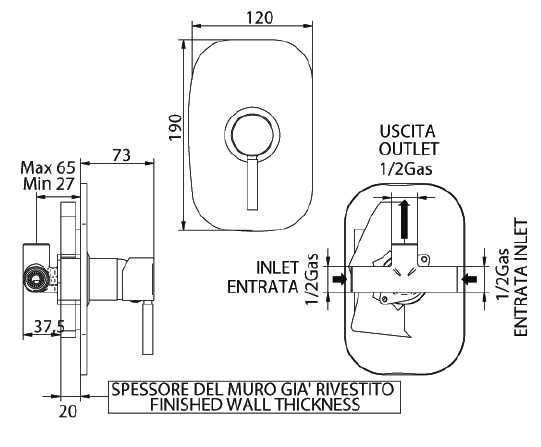 164320PN00-1 Смеситель Bandini Free Santreyd - Вид №1