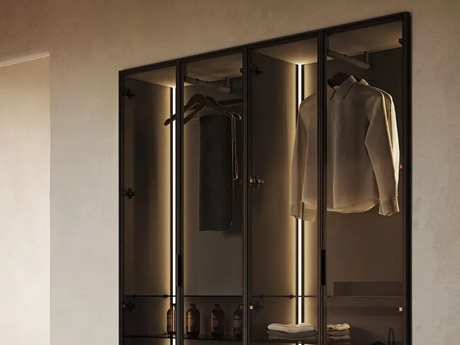 Встраиваемый деревянный шкаф для ванной комнаты с дверцами Inbani слой ARCH-00109465 - Вид №2