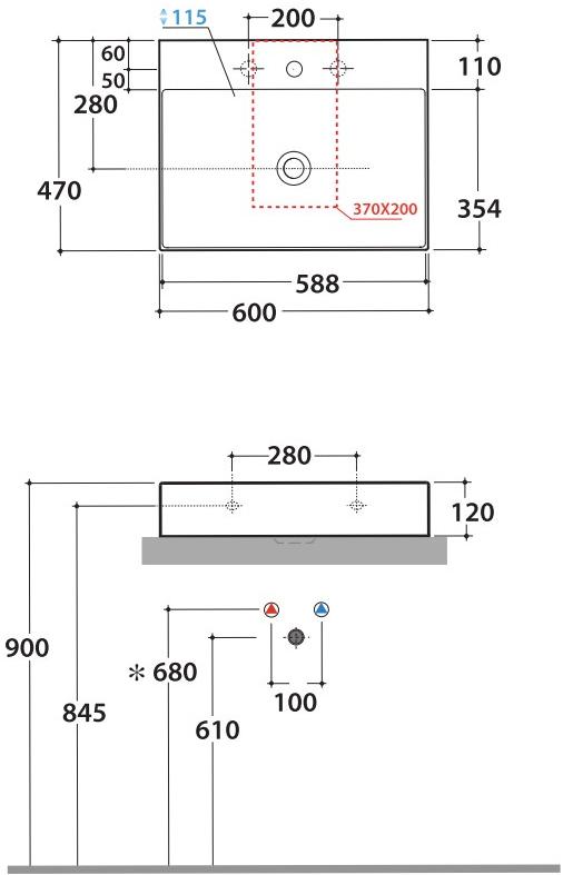B6r81/63/65/51 .bi Накладная раковина на столешницу  овальная Ceramica Globo T-EDGE - Вид №7