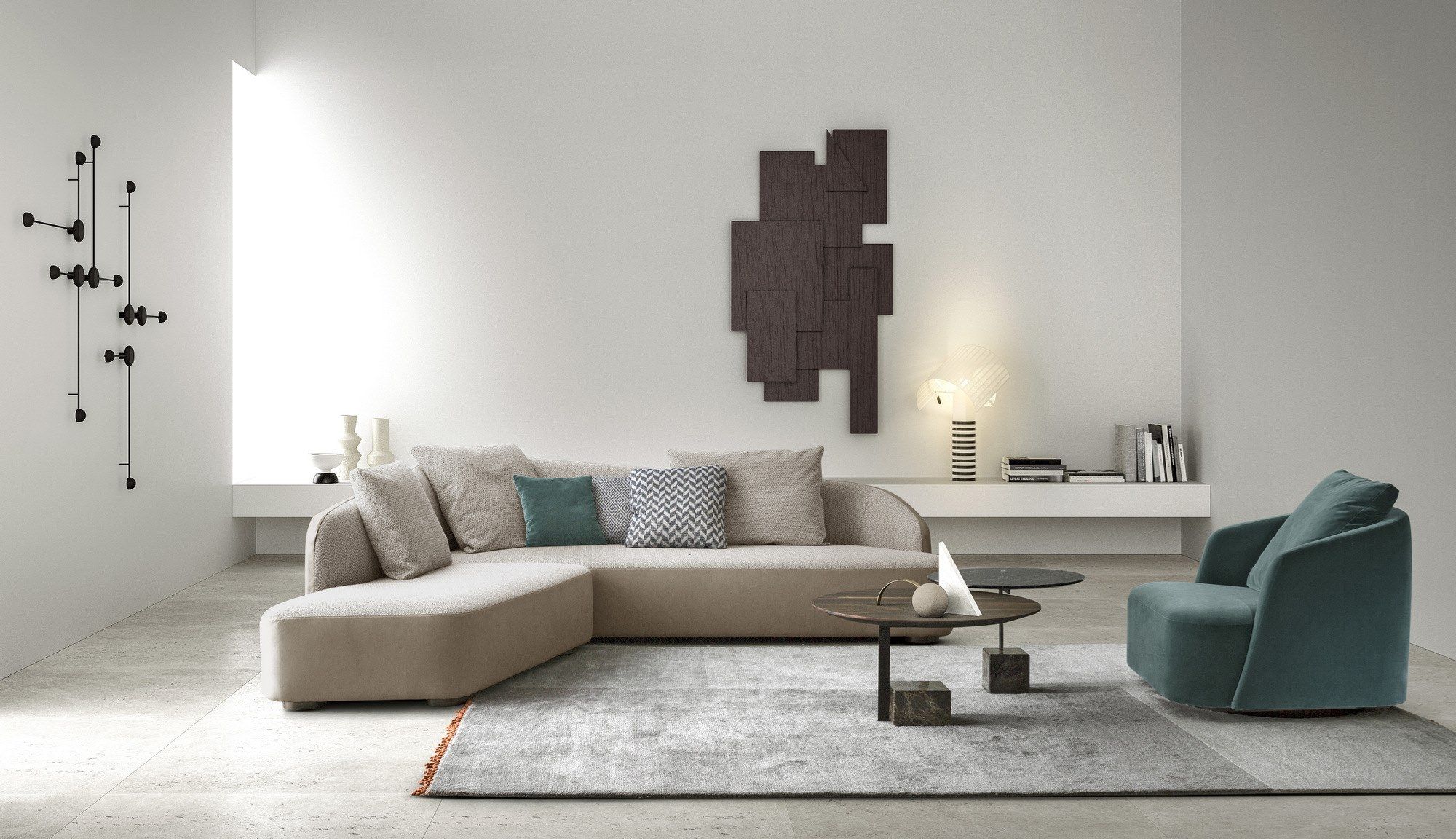 Тканевый диван с полуостровом BODEMA SOUND ARCH-00037407 - Вид №1