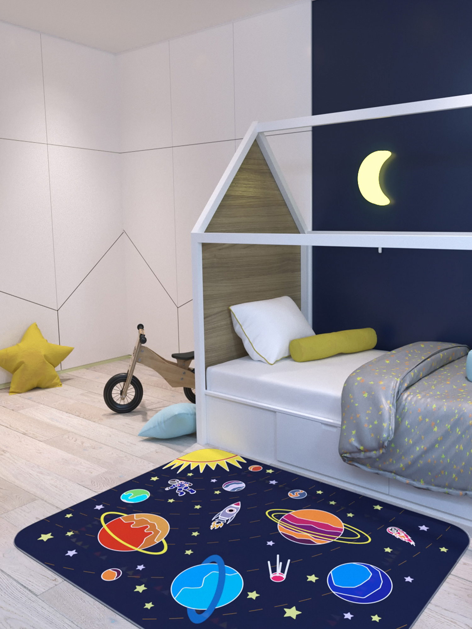 Детский игровой коврик 160х120 см "Открытый космос" БЕЛЬМАРКО  351573 Синий Santreyd  - Вид №4