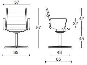 Diemme Сетчатое офисное кресло с 4-мя спицами и подлокотниками Auckland sun-id-1489081 - Вид №5