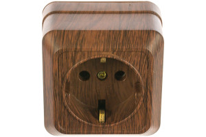 16069657 Розетка 220210 2PE Schuko, 16А, 250В, IP20, ОУ, , венге Б0030124 Intro Quadro