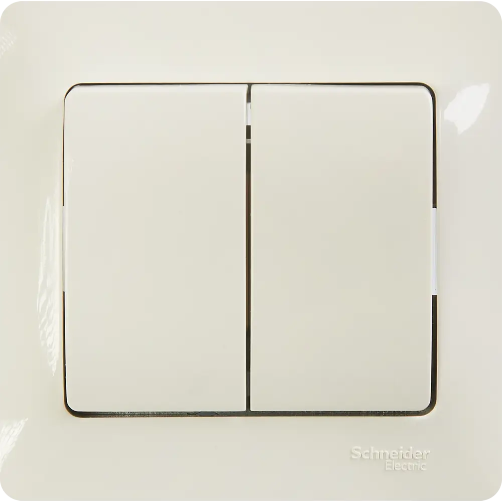 Выключатель встраиваемый Systeme Electric Glossa 2 клавиши цвет молочный STLM-2086009 - Вид №1