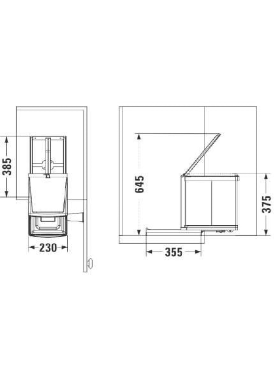Контейнер для мусора на дверцу Navako Beta 350/16 White NAVAKO 10368 - Вид №3