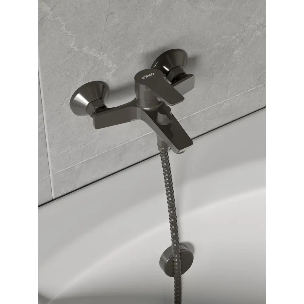 Смеситель для ванны ESKO Marburg графит с душевым комплектом 88491109 Marbyrg STLM-0997105 - Вид №4