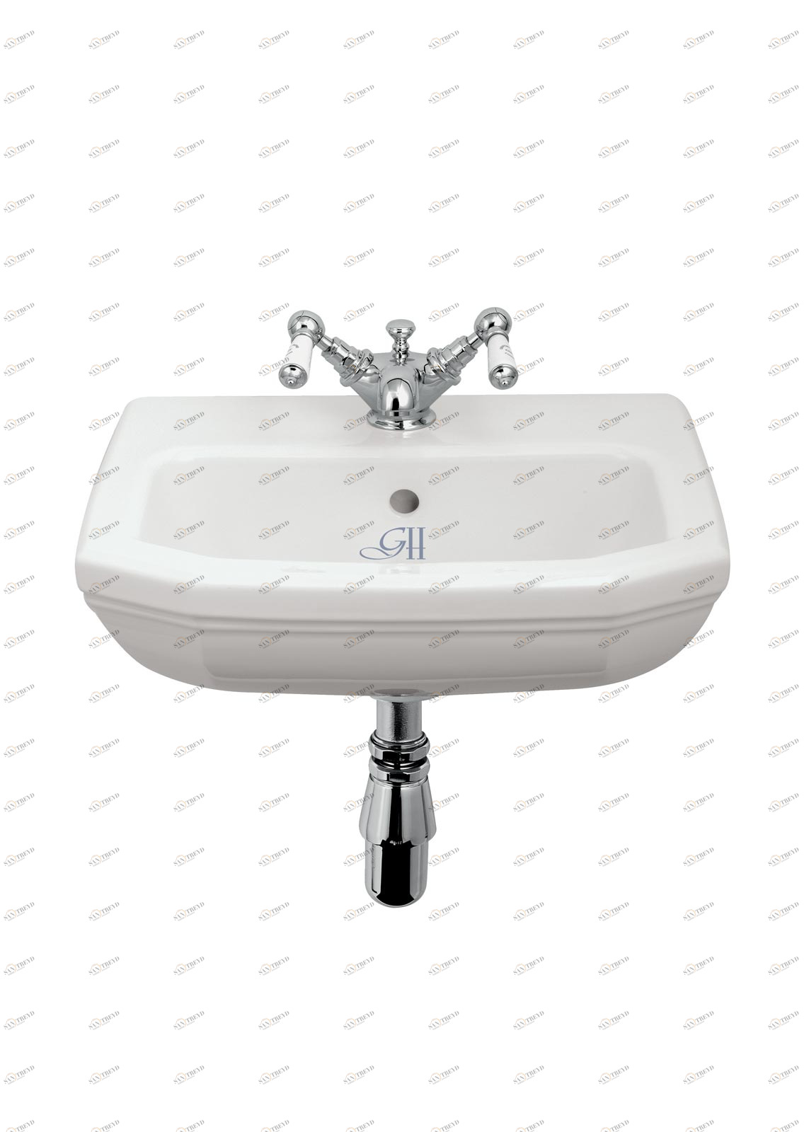 GH102764 Подвесная раковина настенная овальная Gentry Home  белая 