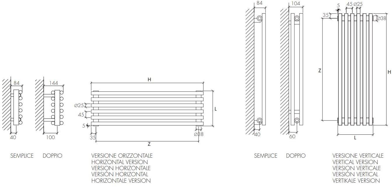 SCIROCCO H Настенный стальной радиатор с горячей водой Radiatori sun-id-1407024 - Вид №2