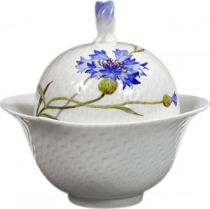 84266 Meissen Сахарница 200мл "Игра волн, рельеф, голубые васильки" Фарфор
