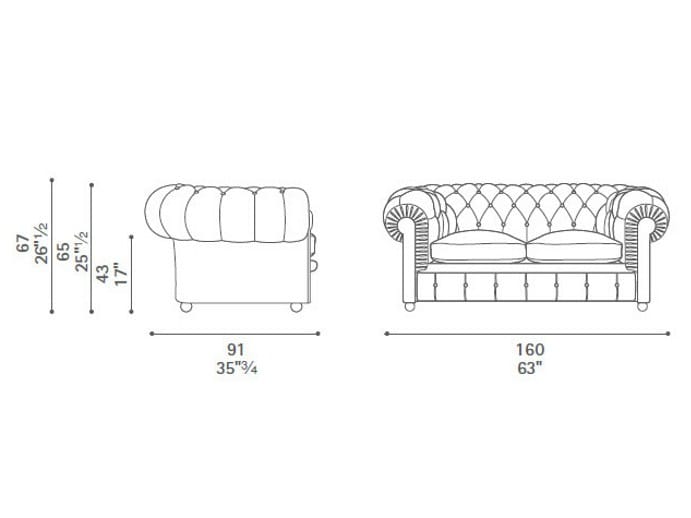 2-местный капитонный диван Poltrona Frau коллекция - диваны и кресла ARCH-00038164 - Вид №3