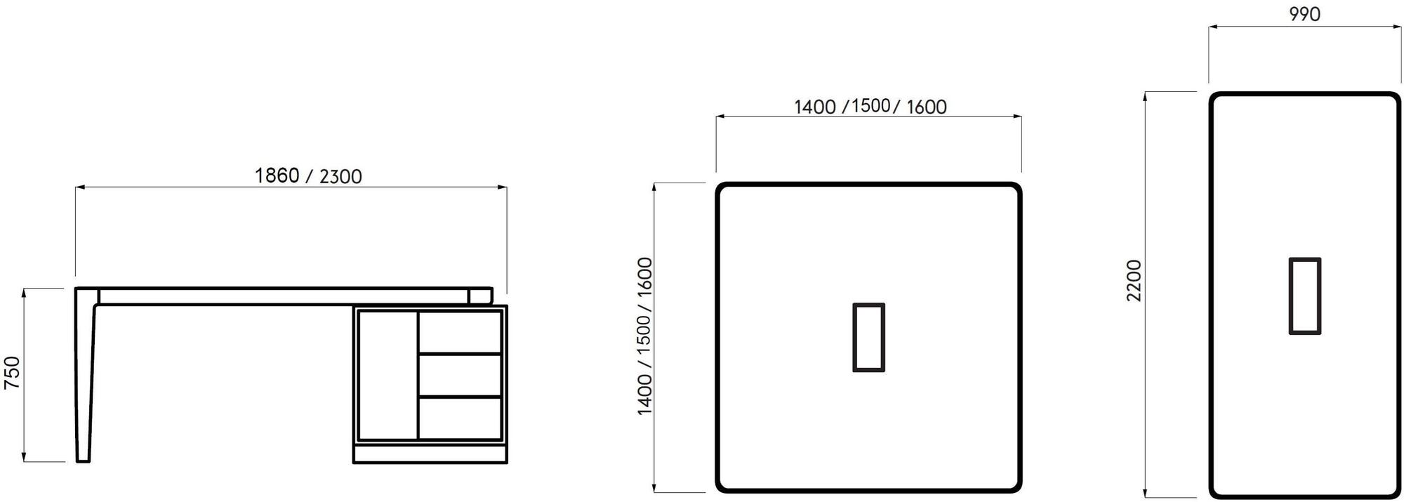 Cider Edition Прямоугольный рабочий стол со встроенной полкой I-land sun-id-1452421 - Вид №2