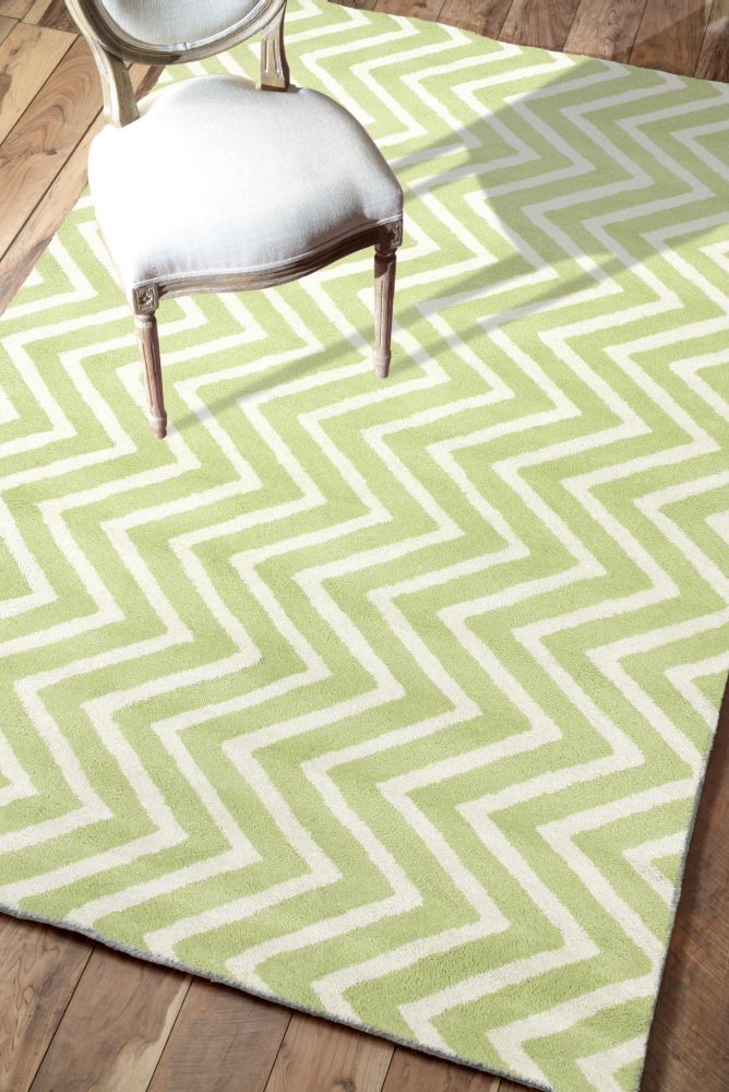 Ковер Zig Zag зелёный 240х330 DOLLY CAPRETS ДИЗАЙНЕРСКИЕ, ЗИГ ЗАГ 015209 Белый;зеленый  - Вид №1