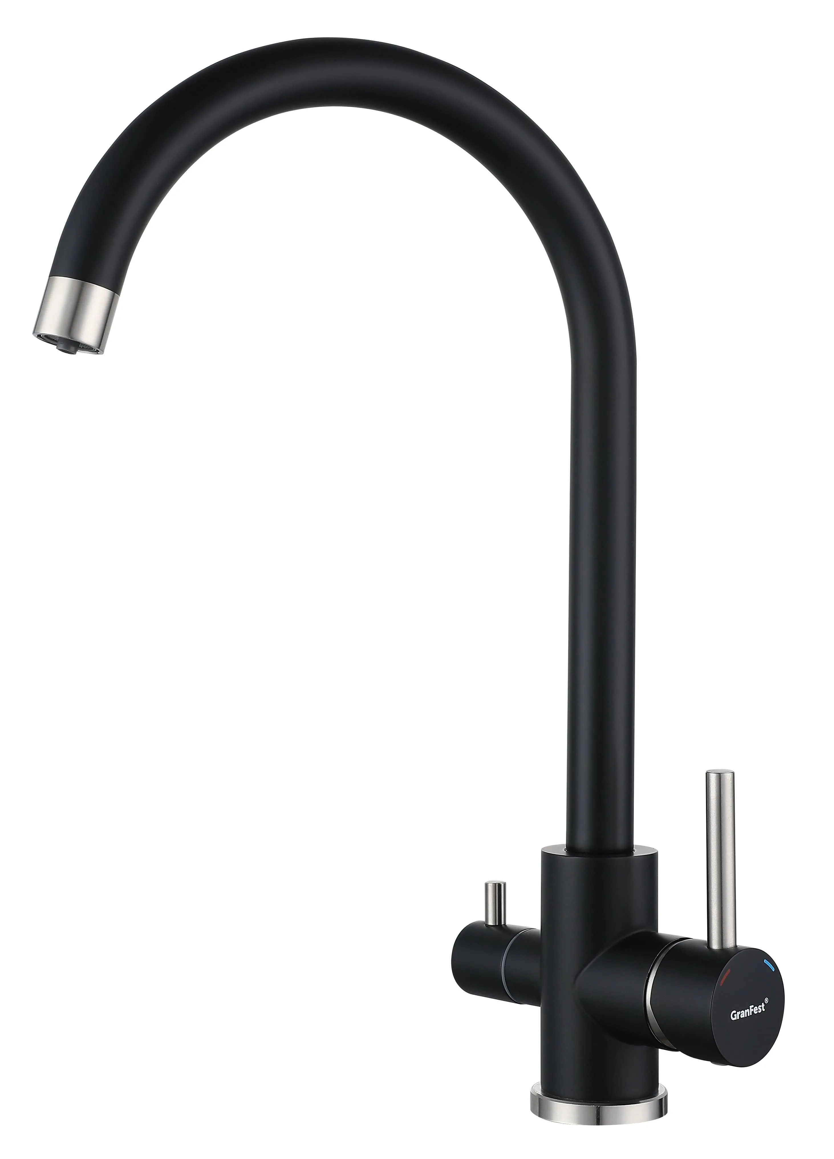 Кухонный смеситель Z-5420 черный GranFest QUARZ