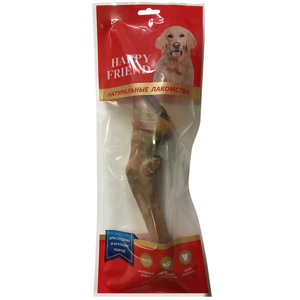 ПР0051380 Лакомство для собак Нога баранья для средних и крупных пород HAPPY FRIEND 