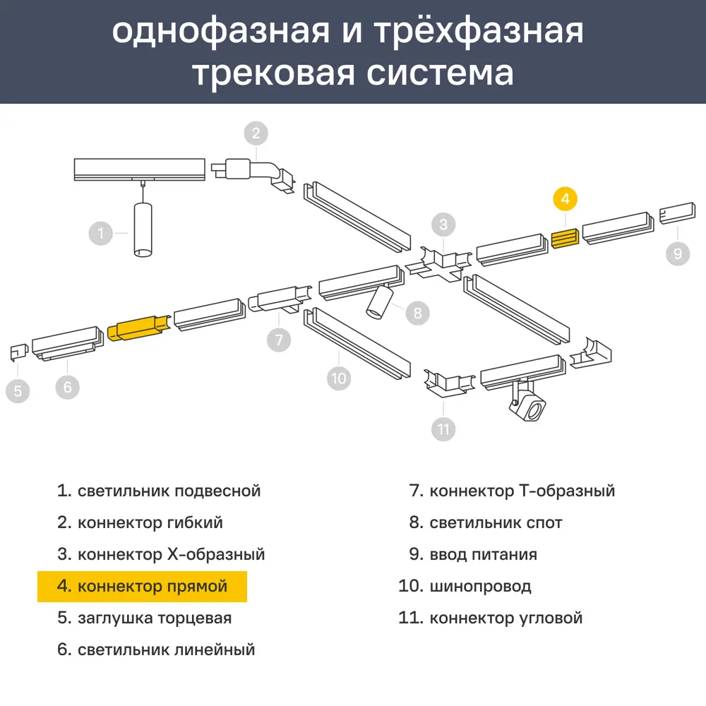 Комплект прямого соединение Arte Lamp Optima для трекового шинопровода цвет серебристый 89376491 STLM-2001787  - Вид №2