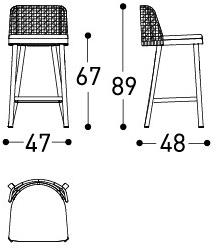 Varaschin Высокий садовый табурет с подставкой для ног Emma 236sg - Вид №5