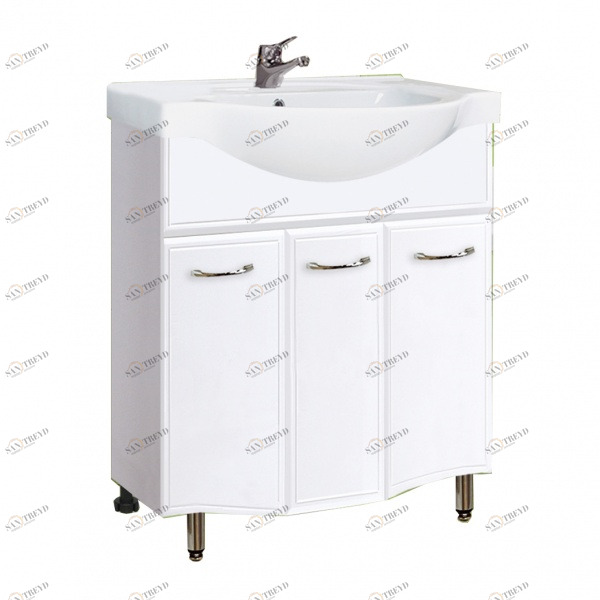 Тумба Венеция Эрика 80 10348 3 ящ. с раков. ERICA ERI80 1 отв. белый (S-UM-ERI80/1/2) VAKO 232383