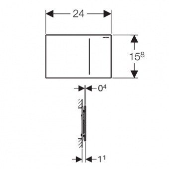 115.620.SI.1 смывн.клавиша SIGMA70 (бел.стекло) Santreyd  - Вид №1